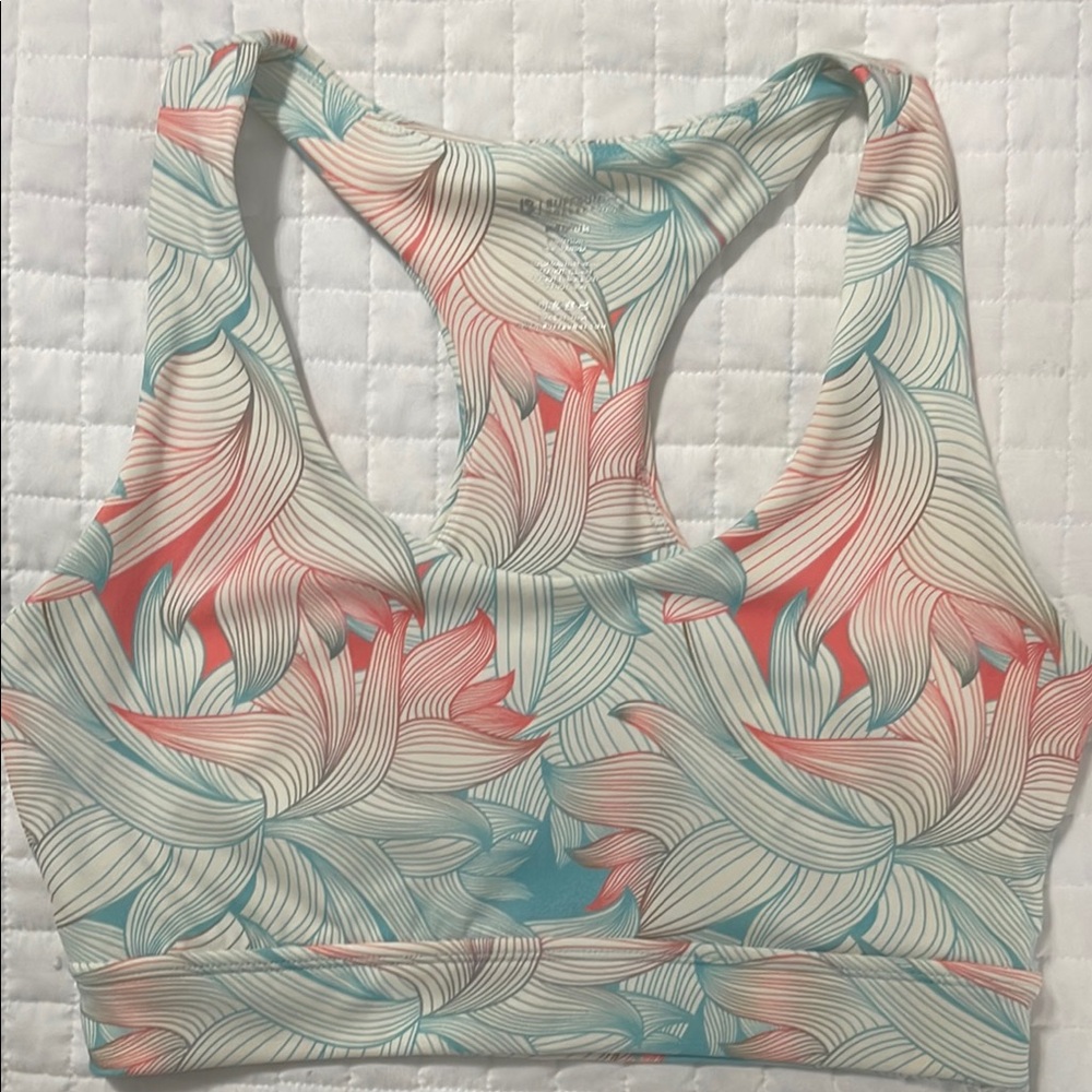 Old Navy Blue and Pink Sports Bra with Racerback